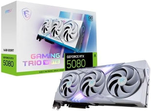 MSI NVIDIA GeForce RTX 5080 16G GAMING TRIO OC WHITE GDDR7 256bit Gaming Graphics card, Boost Clock up to 2715 MHz, PCIe Gen 5, DLSS 4, DP 2.1 x 3, HDMI 2.1 x 1, ATX