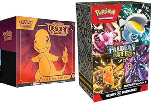 Pokémon TCG: Scarlet & Violet—Obsidian Flames Elite Trainer Box (9 Booster Packs & TCG: Scarlet & Violet—Paldean Fates Booster Bundle (6 Booster Packs)