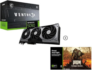 MSI NVIDIA GeForce RTX 5090 32G VENTUS 3X OC GDDR7 512bit Gaming Graphics card, Boost Clock up to 2452 MHz, PCIe Gen 5, DLSS 4, DP 2.1 x 3, HDMI 2.1 x 1, ATX