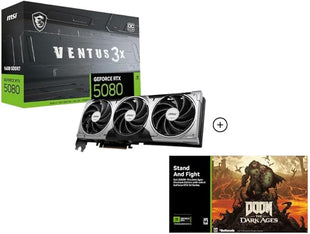 MSI GeForce RTX 5080 16G VENTUS 3X OC Graphics Card - RTX 5080 GPU, 16GB GDDR7 (30Gbps/256-bit), PCIe 5.0 - Triple Fan Design (3 x TORX FAN 5.0) - HDMI 2.1b, DisplayPort 2.1b