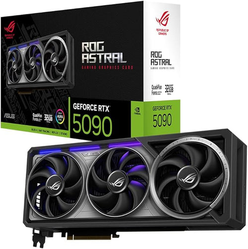 ASUS ROG Astral GeForce RTX 5090 32GB GDDR7 Gaming Graphics Card (Nvidia GeForce RTX5090, Four Fans, 3.8 Slot Design, PCIe 5.0, 2X HDMI 2.1b, 3X DisplayPort 2.1a, ROG-ASTRAL-RTX5090-32G-GAMING)