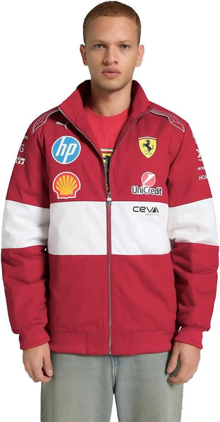 PUMA Scuderia Ferrari F1 2025 Team Vintage Racing Jacket - Red