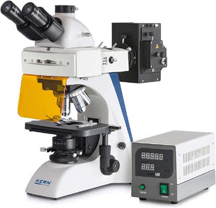 KERN KP-5009 Fluorescent Microscope Trinocular Inf Plan 4/10/20/40/100, WF10x20, 100W Hal (IL)