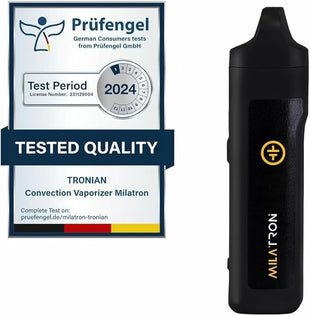 Tronian Milatron Vaporizer | Portable Vaporizer for Dry Herbs | Precise Temperature Adjustment | LED Screen | Hybrid Convection Heating Style | USB-C Charging Option
