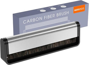Mersoco Vinyl Record Cleaning Brush - Professional Carbon Fiber Anti-static Cleaner to Remove Dust and Dirt - LP Ultra-fine and Gentle Carbon Fiber Brush - Protect Record Collection