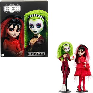 Monster High Skullector Beetlejuice Beetlejuice Doll 2-Pack, Collectible Betelgeuse and Lydia Deetz Set with Accessories and Displayable Packaging, HYV96