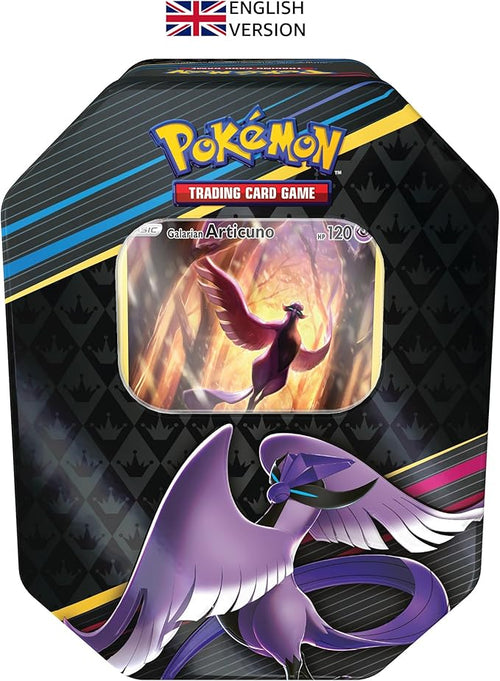 Pokémon TCG: Crown Zenith Tin – Galarian Articuno (1 Foil Card & 4 Booster Packs)