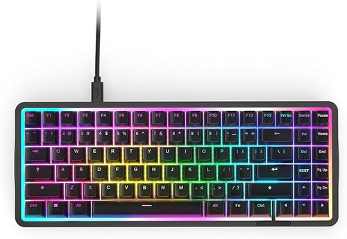 NZXT Function Elite MiniTKL Magnetic RGB Gaming Keyboard - Adjustable Actuation, Dual-Rail Hall Effect Switches, Rapid Trigger, 8K Polling - Enhanced Typing Sound & Feel - DE QWERTZ Layout - Black