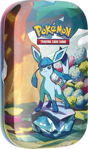 Pokémon TCG: Scarlet & Violet—Prismatic Evolutions Mini Tin – Glaceon (2 Booster Packs & 1 Coin)