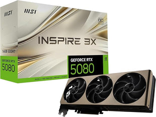 MSI NVIDIA GeForce RTX 5080 16G INSPIRE 3X OC GDDR7 256bit Gaming Graphics card, Boost Clock up to 2655 MHz, PCIe Gen 5, DLSS 4, DP 2.1 x 3, HDMI 2.1 x 1, SFF Ready