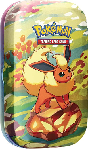 Pokémon TCG: Scarlet & Violet—Prismatic Evolutions Mini Tin – Flareon (2 Booster Packs & 1 Coin)