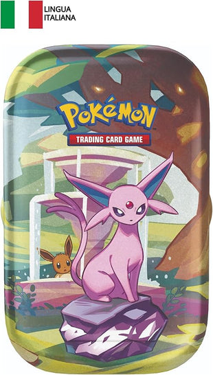 Pokémon TCG: Espeon Collectible Scarlet and Violet Minibox - Prismatic Evolutions (Two Booster Packs and One Coin)