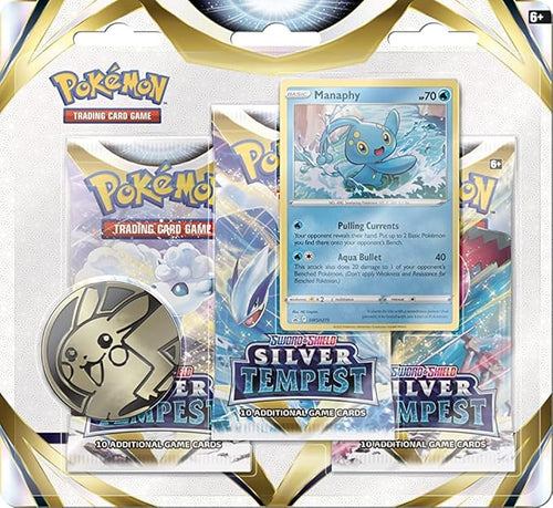 Pokémon Silver Tempest Triple Pack (3 Boosters & Manaphy Foil Promo Card)