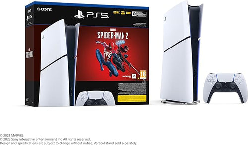 Playstation Sony, Pack 5 Édition Numérique + Jeu Marvel's Spiderman 2 (Code de Téléchargement), Fourni avec 1 Manette Sans Fil DualSense, Couleur : Blanche