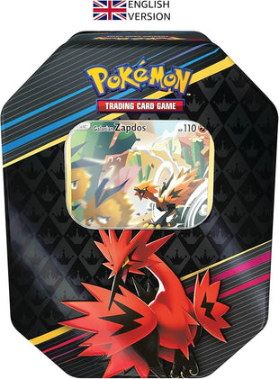 Pokémon TCG: Crown Zenith Tin – Galarian Zapdos (1 Foil Card & 4 Booster Packs)