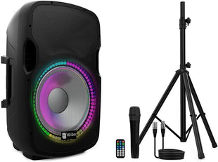 Wiibo Festa 15BT Professional Active Speaker 15" 600W Peak Bluetooth + Stand + Cable + Microphone