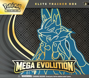Pokémon TCG: Mega Evolution Elite Trainer Box – Lucario (1 Full-Art Promo Card, 9 Booster Packs & Premium Accessories)