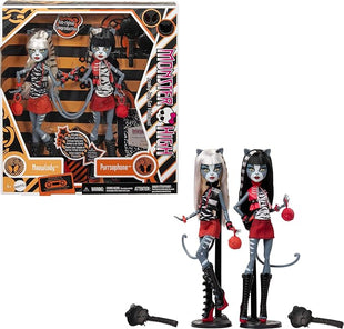 Monster High Boo-riginal Creeproduction Doll 2-Pack, Meowlody and Purrsephone Collectible Reproductions with Doll Stands and Diary, HYV88