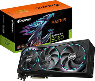 Gigabyte AORUS GeForce RTX 5080 MASTER 16G Graphics Card - 16GB GDDR7, 256bit, PCI-E 5.0, 2805MHz Core Clock, 3 x DisplayPort, 1 x HDMI, GV-N5080AORUS M-16GD