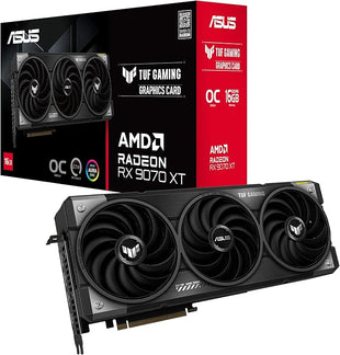ASUS TUF Gaming Radeon RX 9070 XT OC Edition 16GB GDDR6 Gaming Graphics Card (PCIe® 5.0, 16GB GDDR6, HDMI/DP 2.1, 3.125-slot, Military-Grade Components, Protective PCB Coating, axial-tech Fans)