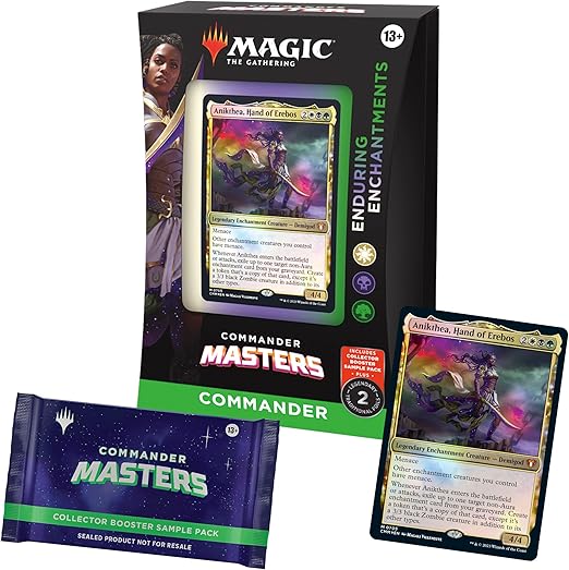 Magic: The Gathering Commander Masters Commander Deck - Enduring Enchantments (100-Card Deck, 2-Card Collector Booster Sample Pack & Accessories)