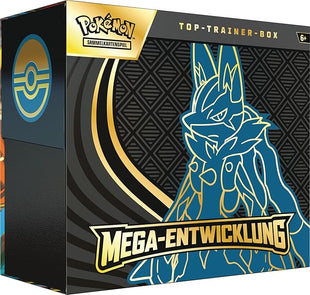 Pokémon - Trading Card Game: Top Trainer Box Mega Development: Lucario (1 Full Screen Promo Card, 9 Booster Packs & Accessories)