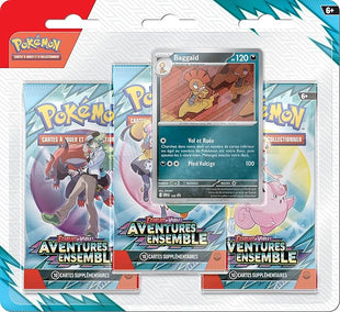Pokémon: Pack of 3 Baggaid Scarlet and Purple Booster Packs - Adventures Pokémon TCG Set (3 Booster Packs and 1 Shiny Promo Card)