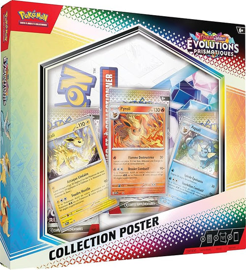 Pokémon TCG: Scarlet and Purple Poster Collection - Prismatic Evolutions (3 Booster Packs and 3 Shiny Promo Cards)