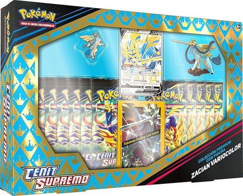Pokémon: JCC Pokémon Premium Collection with Assorted Color Zacian Figure (1 Holographic Promo Card, 1 Sculpted Figure, 11 Upgrade Packs)