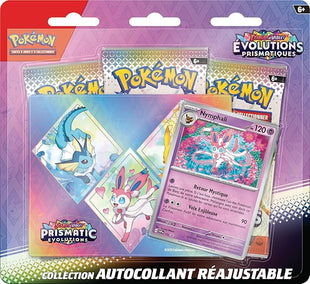 Pokémon TCG: Scarlet & Purple Readjustable Sticker Collection - Prismatic Evolutions - Nymphali (1 Glossy Promo Card & 3 Boosters)