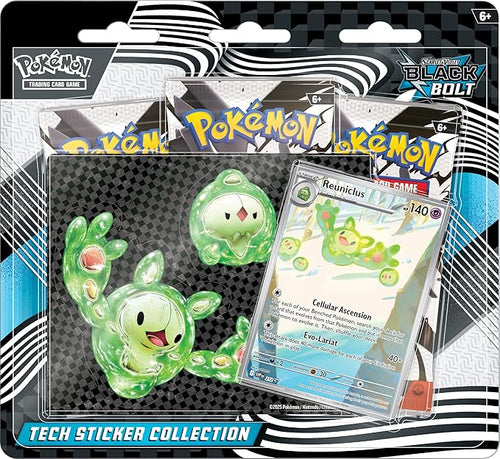 Pokémon TCG: Scarlet & Violet Black Bolt Tech Sticker Collection, Reuniclus, 1 Foil Promo Card & 3 Booster Packs