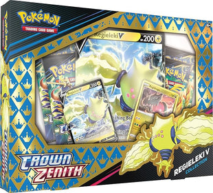 Pokémon TCG: Crown Zenith Collection - Regieleki V (2 Foil Promo Cards, 1 Foil Oversize Card & 4 Booster Packs)