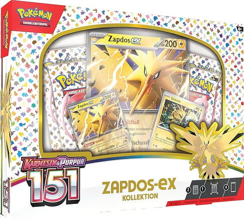 Amigo Verlag Pokémon TCG COLLECTIBLE_CARD Box, Includes 4 Booster Packs, Zapdos-ex Promo Card, Elektek Card, Oversized Zapdos-ex Card & Code Card for Pokémon Trading Card Game Live